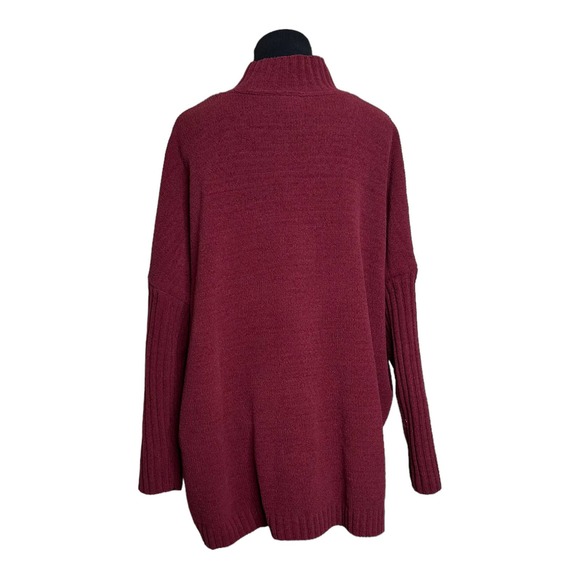 J. Jill Chenille red high neck long sleeves tunic sweater size LP - Picture 3 of 13